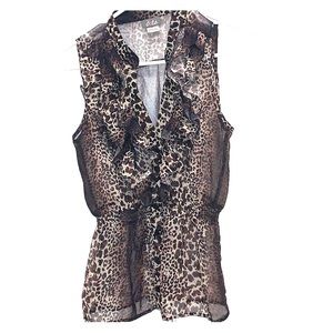 Leopard Ruffle Top